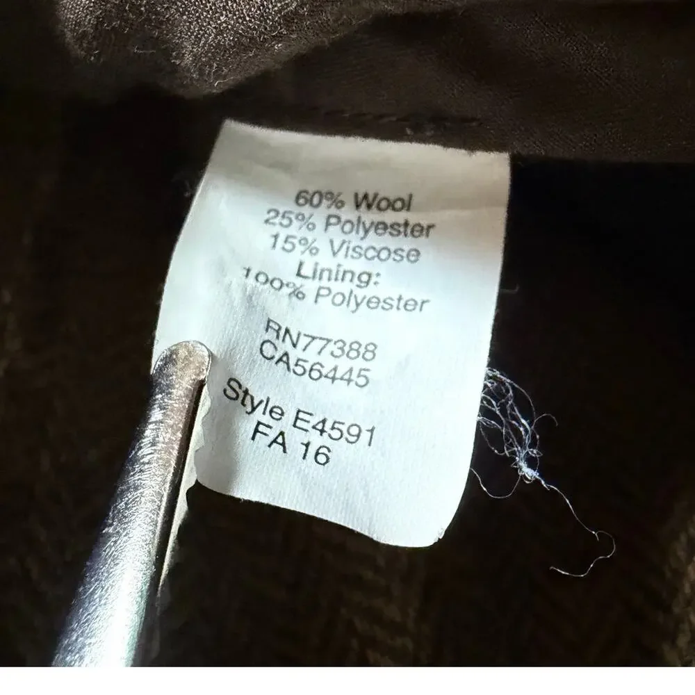 J Crew Slim Bedford Brown Tweed Wool Blend Trousers Mens 36x32